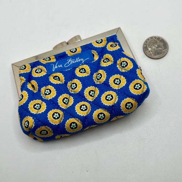 Vera Bradley Riviera Blue Kiss Lock Coin Purse 2008 - Picture 3 of 6